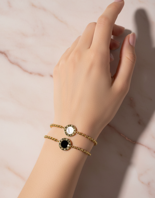 ROMAN MOMENT BRACELET DUAL SIDED (BLACK & WHITE)