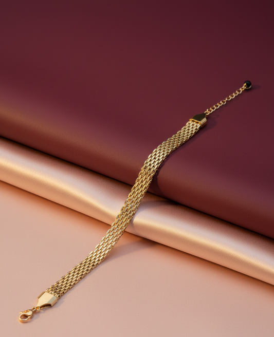24K GOLD MESH CHAIN BRACELET