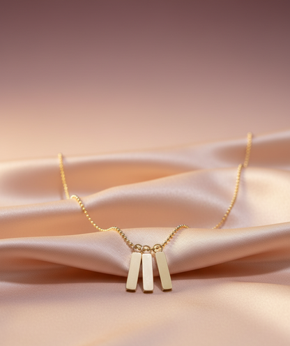 24K GOLDEN TRIPLET BRICK PENDANT